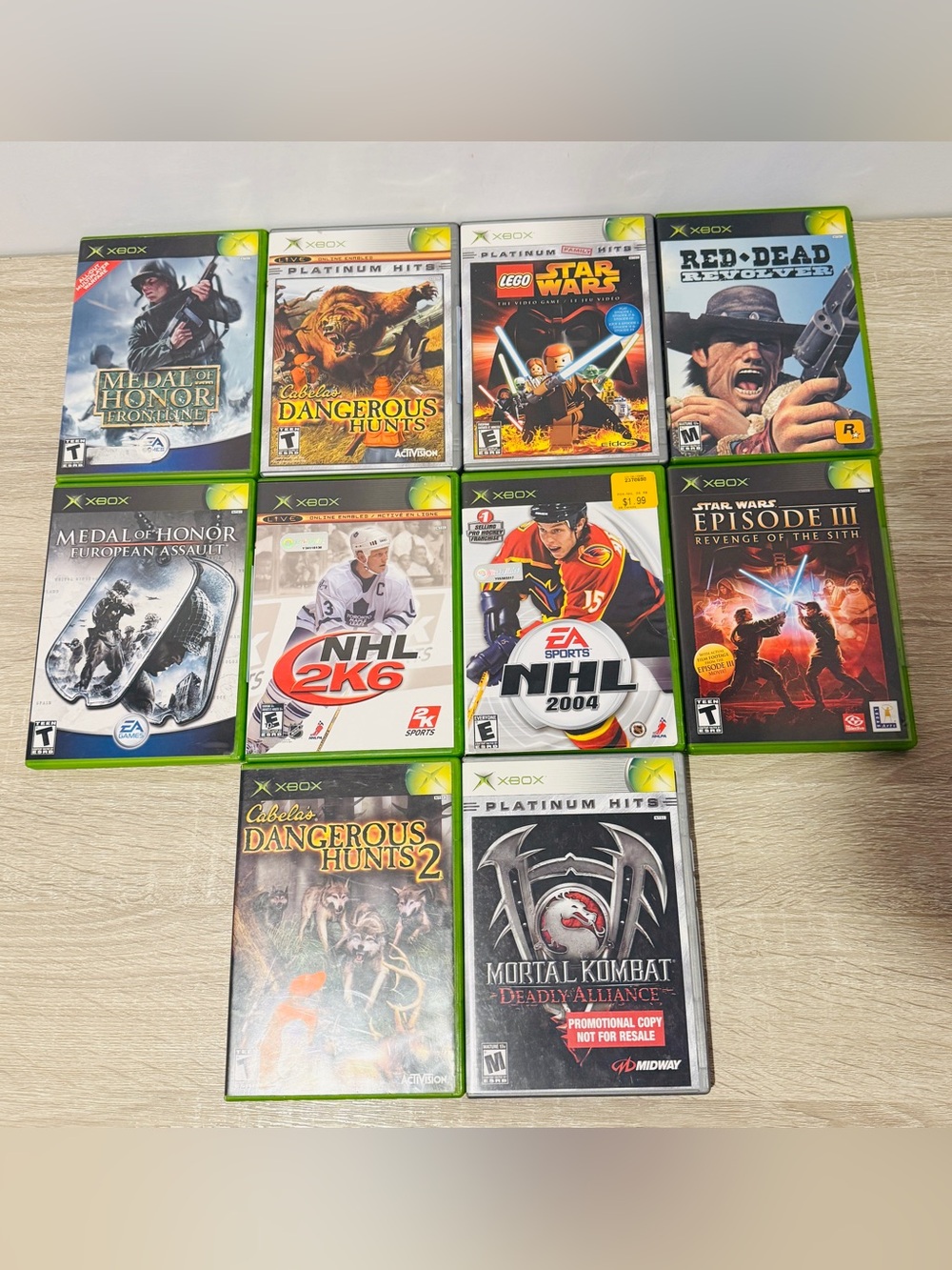 Lot of 10 Original Microsoft Xbox Games - Red Dead Revolver, Star Wars